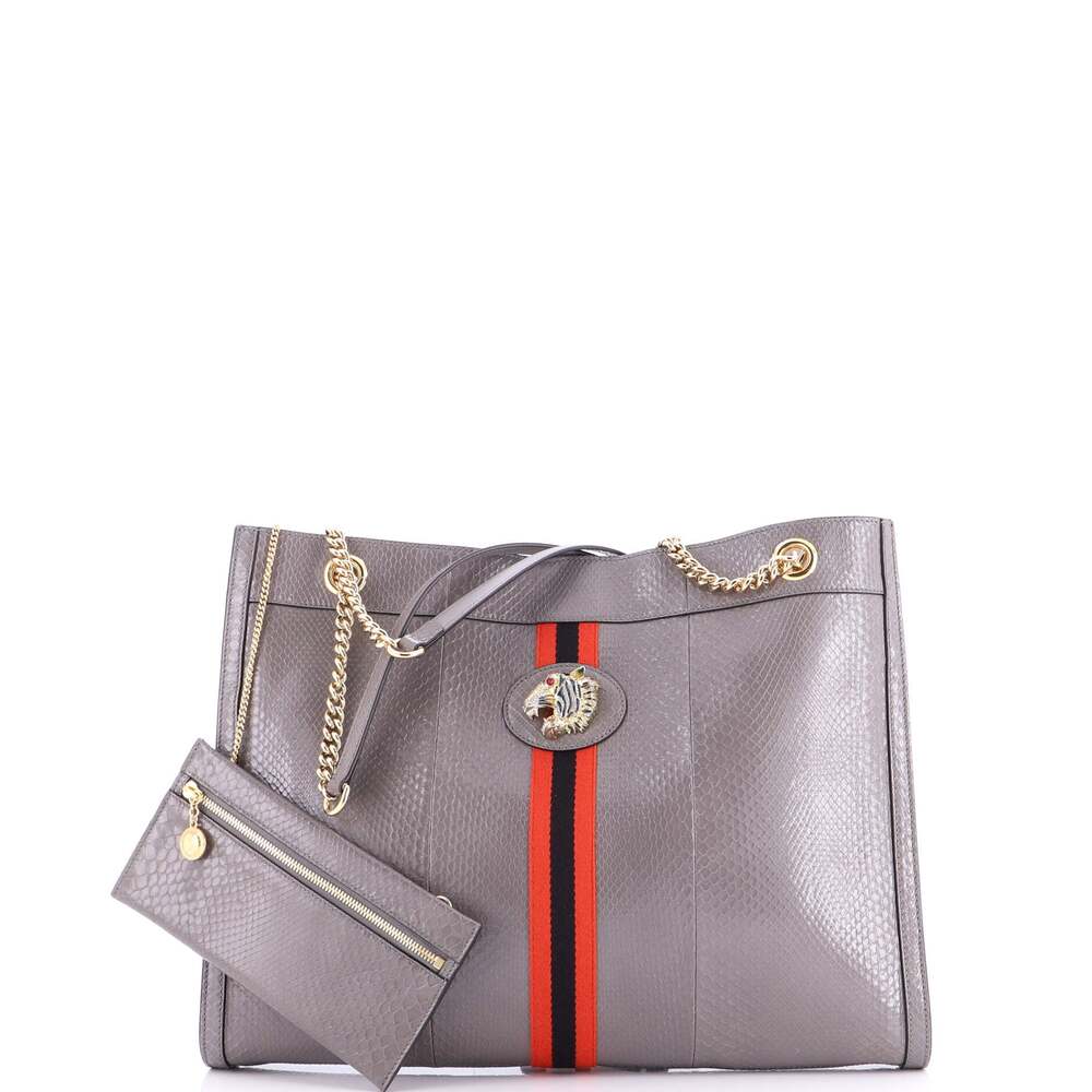 Gucci Rajah Chain Tote Snakeskin Large #217975G20B - Picture 2 of 9